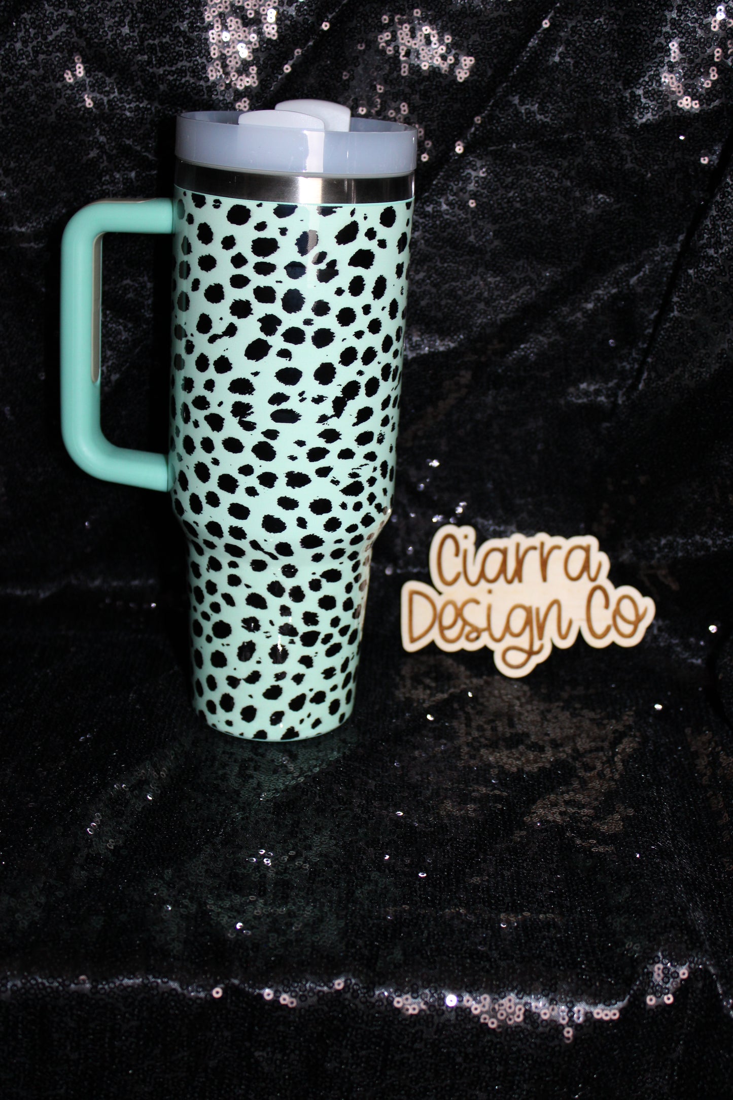 40oz Mint Dalmatian Tumbler