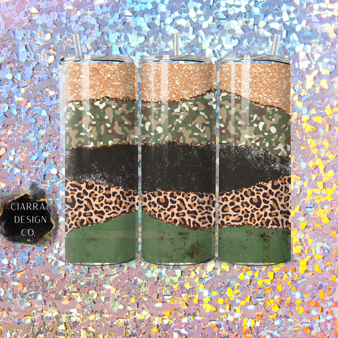 Camo Glitter Collage 20oz Tumbler