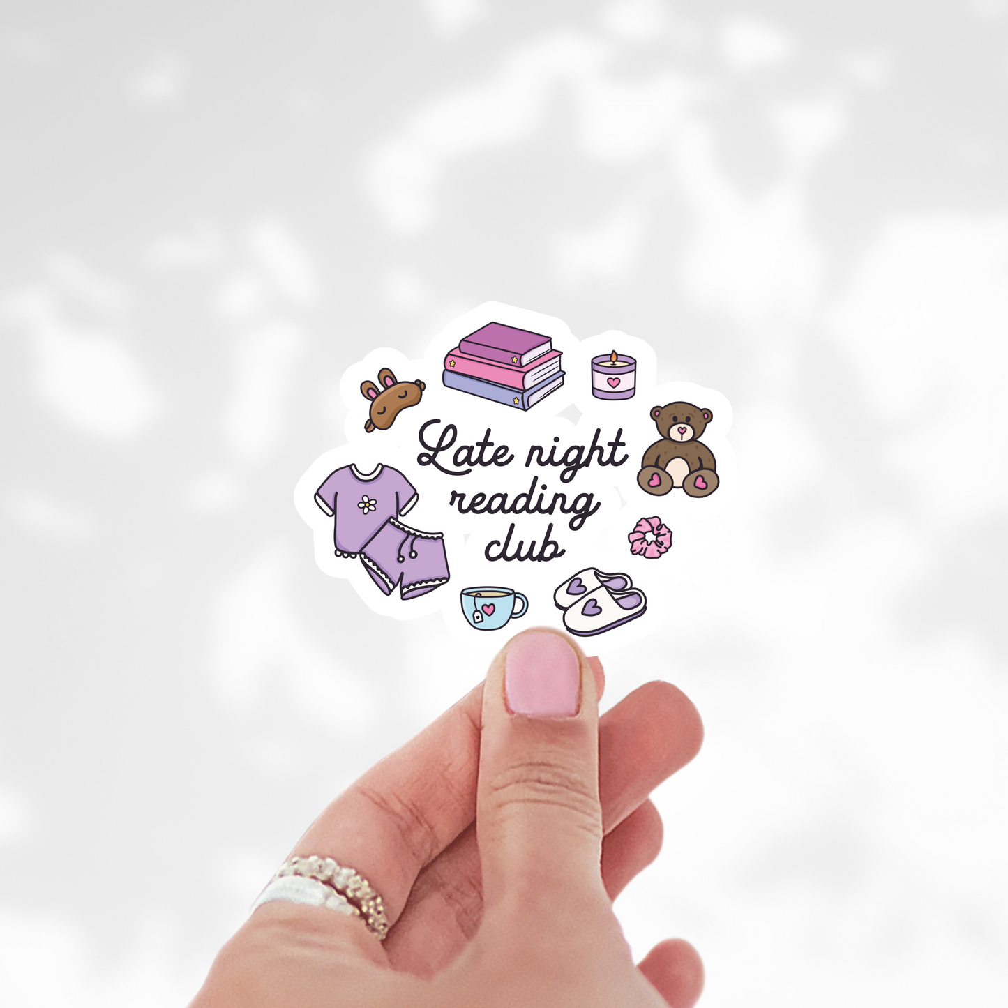 Late night reading club Sticker