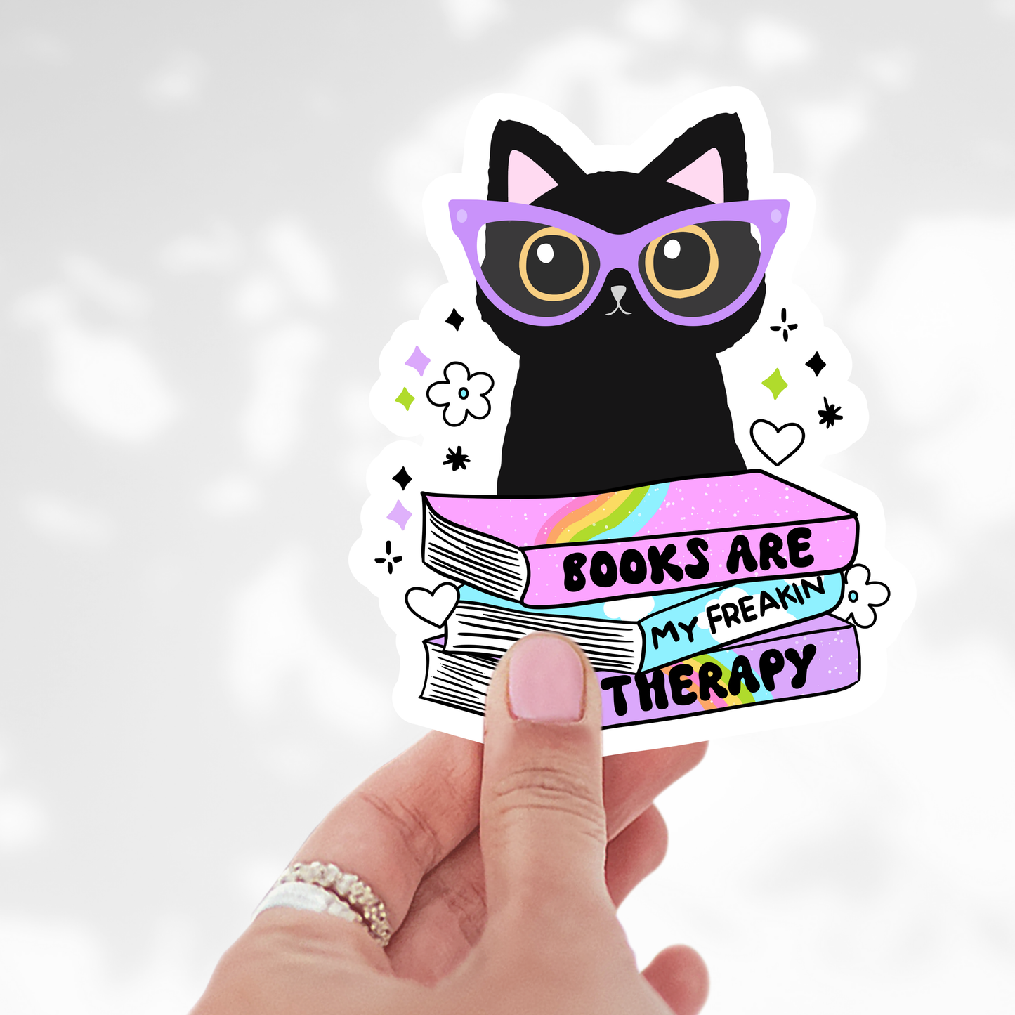 Books are my freakin’ therapy Sticker