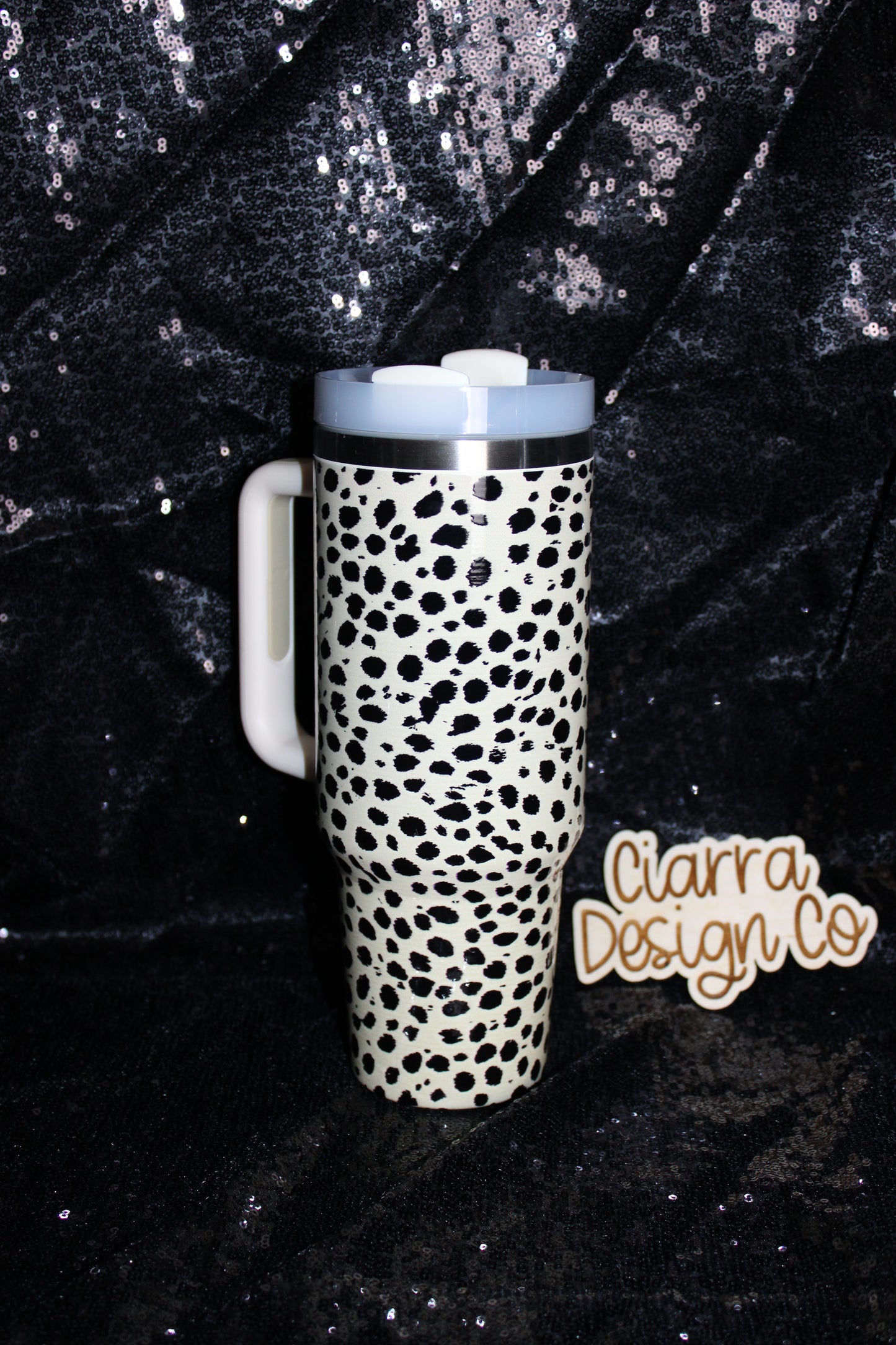 40oz Tan Dalmatian Tumbler