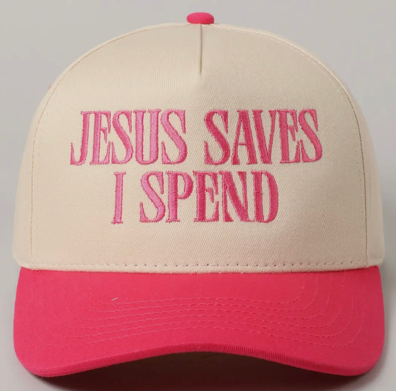 Jesus Saves I Spend Embroidered Trucker Hat