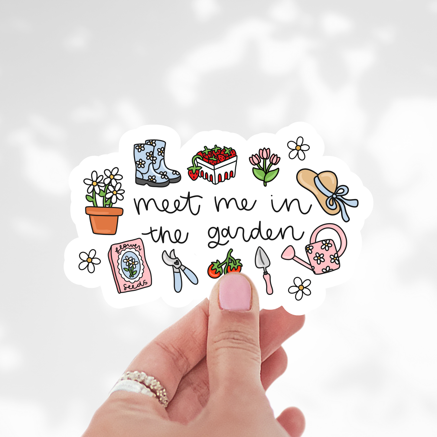 Meet me in the garden Sticker