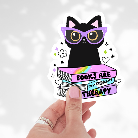Books are my freakin’ therapy Sticker
