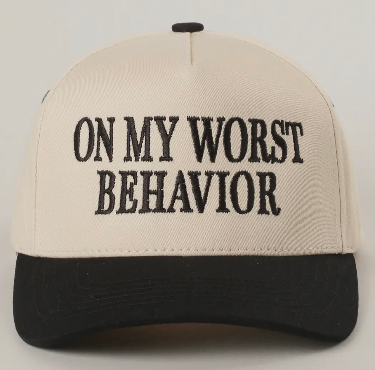 On my worst behavior Embroidered Trucker Hat
